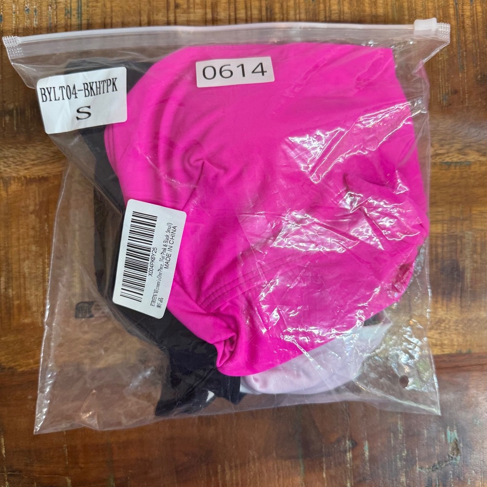 Womens S Colorblock Monokini Swimsuit Pink Cutout One Piece Retro NWOT Adustable - Picture 11 of 11